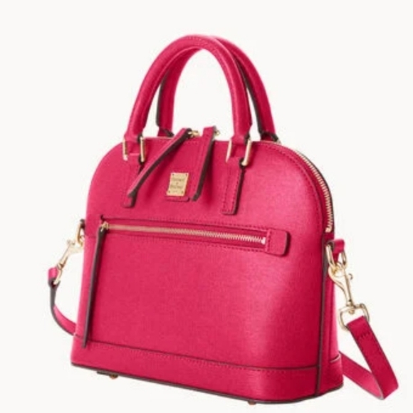 Dooney & Bourke Pink Domed Satchel with Gold Accents. - Picture 6 of 11